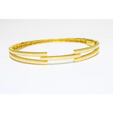 14 Ayar Altın Ajda Model Tek Sıralı Kaburga Kelepçe Bilezik 8.40 GR