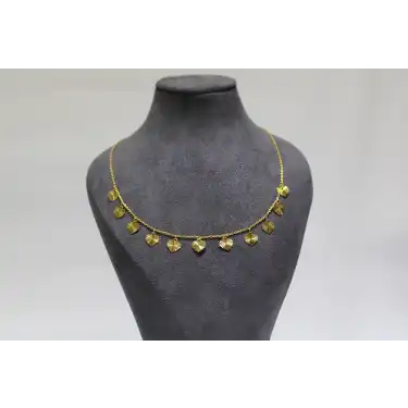 14 Ayar Altın Kalpli Pullu Kolye