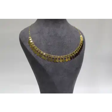 14 Ayar Altın Pullu Akıtma Kolye