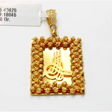 14 Ayar Ayna Tasarım Dorikalı Kolye Ucu