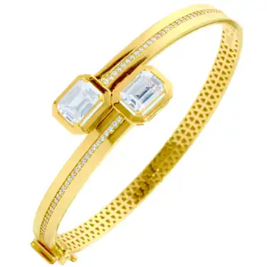 14 Ayar Baget ve Taşlı Kelepçe Bilezik