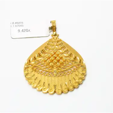 14 Ayar Başak Desenli Dorikalı Kolye Ucu