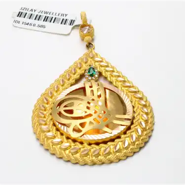 14 Ayar Başak Desenli Tuğra Kolye ucu