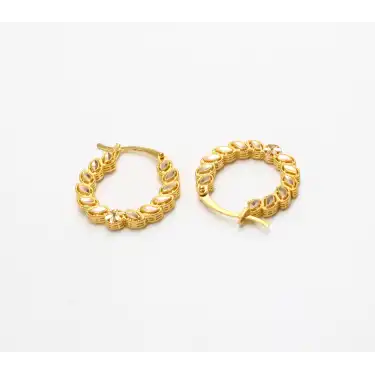 14 Ayar Başak Model Halka Küpe