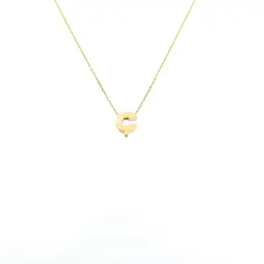 14 Ayar Ç Harf Minimal Kolye