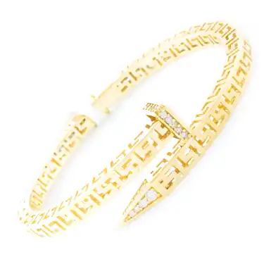 14 Ayar Dalgalı Çivi Kelepçe Bilezik