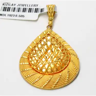 14 Ayar Damla Model Kolye Ucu