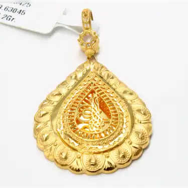 14 Ayar Damla Tasarım Kolye Ucu