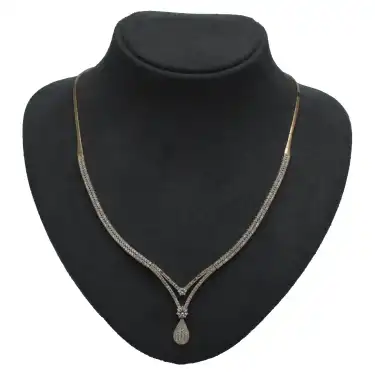 14 Ayar Damla Taşlı Kolye