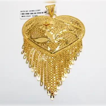 14 Ayar Desenli Hint Kolye Ucu