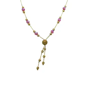 14 Ayar Dorika Taşlı Minimal Kolye