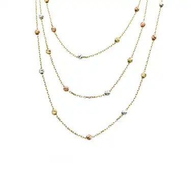 14 Ayar Dorikalı 3 Sıra Minimal Kolye