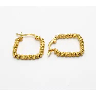 14 Ayar Dorikalı Kare Küpe