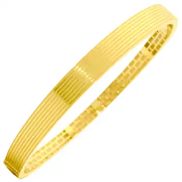 14 Ayar Düz Çizgi Desenli Kelepçe Bilezik