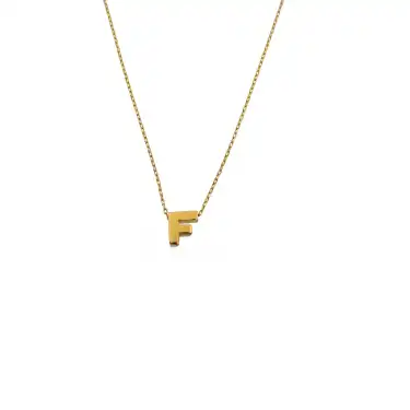 14 Ayar F Harf Minimal Kolye