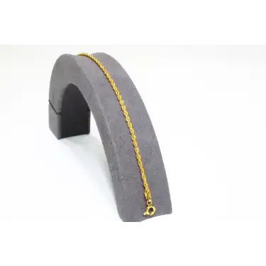 14 Ayar Gerçek Altın Günlük Halat Künye Bileklik