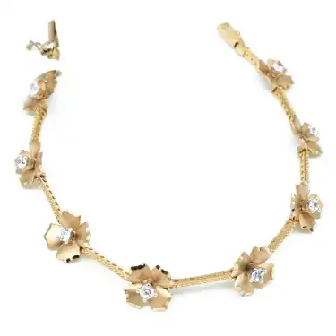 14 Ayar Gül Model Bileklik