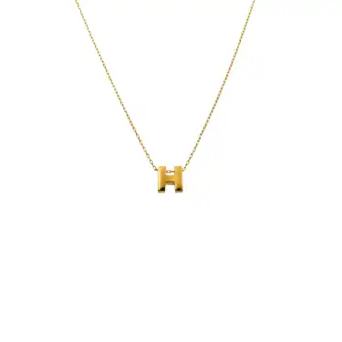 14 Ayar H Harf Minimal Kolye