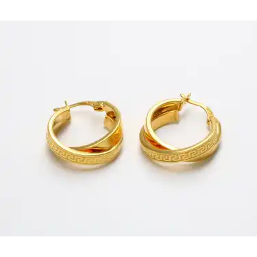 14 Ayar ıki Halkalı Küpe