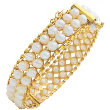 14 Ayar Incili Kelepçe Bilezik