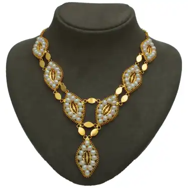 14 Ayar Incili Kolye