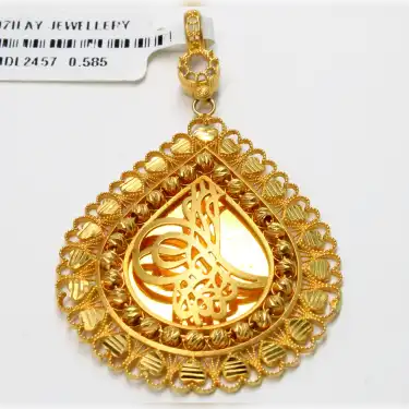 14 Ayar Kalp Desenli Dorika Kolye Ucu