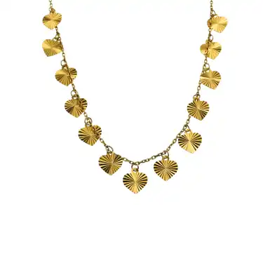 14 Ayar Kalp Pullu Minimal Kolye