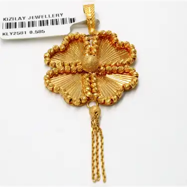 14 Ayar Kalp Tasarım Dorika Kolye Ucu