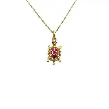 14 Ayar Kaplumbağa Minimal Kolye