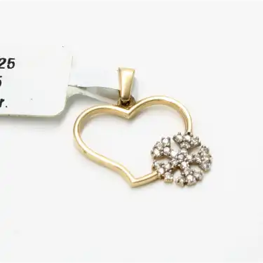 14 Ayar Kar Taneli Kolye Ucu