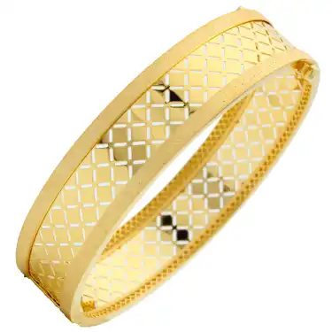 14 Ayar Kare Desen Kelepçe Bilezik