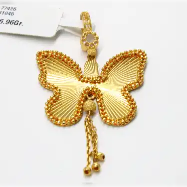 14 Ayar Kelebek Tasarım şık Kolye Ucu