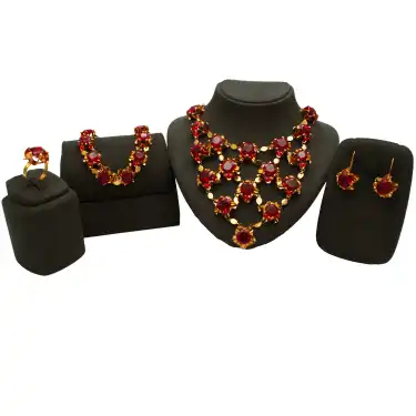 14 Ayar Kırmızı Akik Set