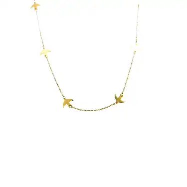 14 Ayar Kuş Minimal Kolye