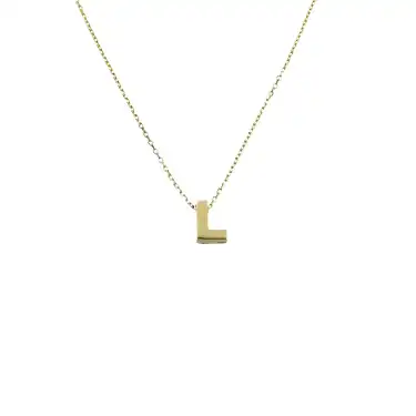 14 Ayar L Harf Minimal Kolye
