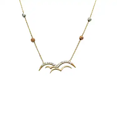 14 Ayar Martı Minimal Kolye