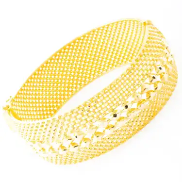 14 Ayar Nokta Desen Kelepçe Bilezik