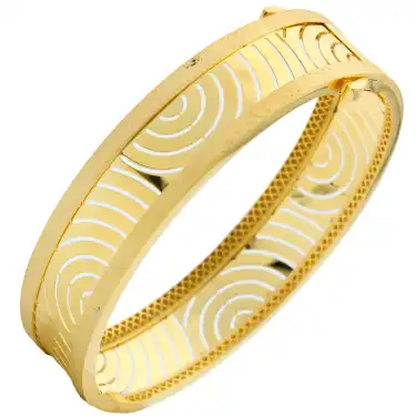 14 Ayar Oval Aynalı Kelepçe Bilezik