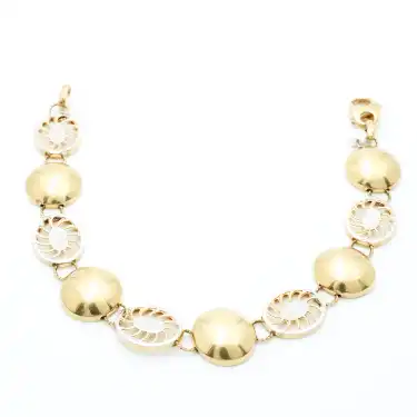 14 Ayar Oval Desen Bileklik