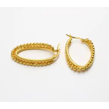 14 Ayar Oval Dorika Küpe