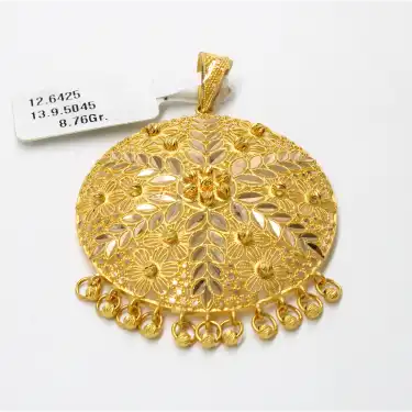 14 Ayar Oval Dorikalı Hint Kolye Ucu