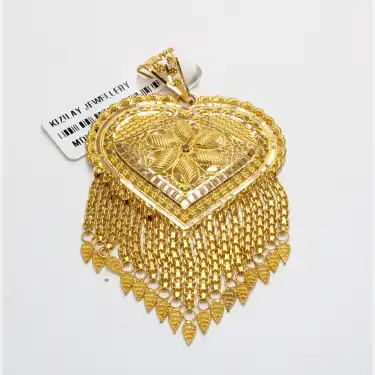 14 Ayar Papatya Desen Hint Kolye Ucu