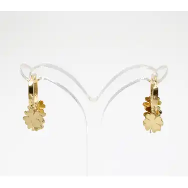 14 Ayar Pullu Yonca Model Küpe