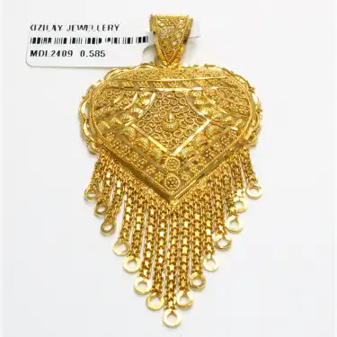 14 Ayar Püsküllü Hint Kolye Ucu