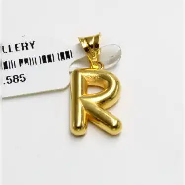 14 Ayar R Harf Kolye Ucu