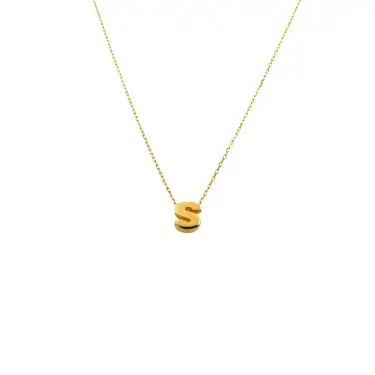 14 Ayar S Harf Minimal Kolye