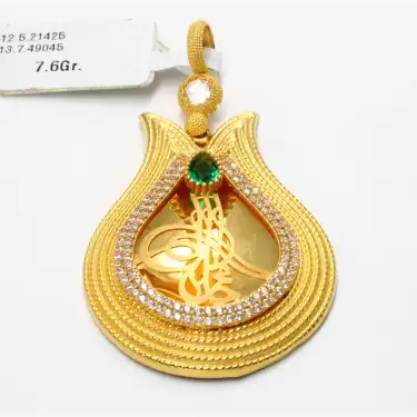 14 Ayar Saray Model Taşlı şık Kolye Ucu