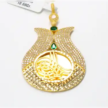 14 Ayar Saray Tasarım Taşlı Kolye Ucu