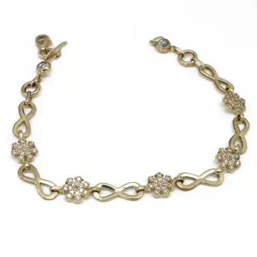 14 Ayar Sonsuzluk Kar Tanesi Bileklik