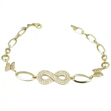 14 Ayar Sonsuzluk Taşlı Bileklik